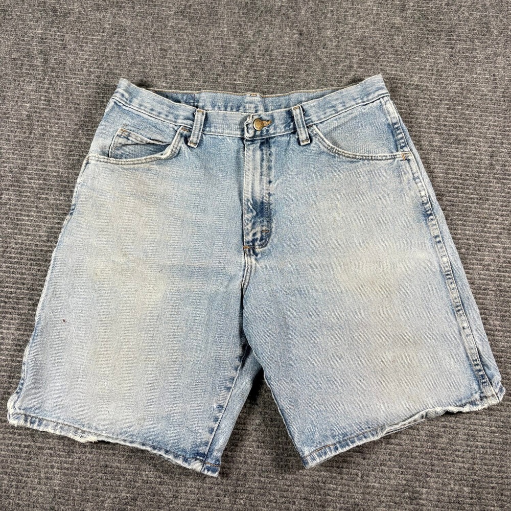 Vtg Wrangler Denim Shorts Mens 32 Light Blue Good 606W1DH Cut Off Cotton